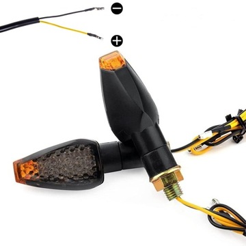 4 указателя поворота для мотоциклов, одобрение QUADA, 12 В, Дымчато-черный, 14 светодиодов.