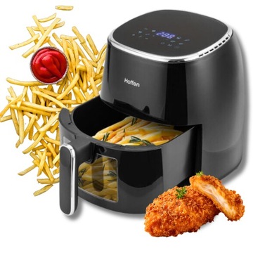 FRYTKOWNICA FRYTOWNICA BEZTŁUSZCZOWA HOFFEN Z OKIENKIEM 1550W CZARNA 5L