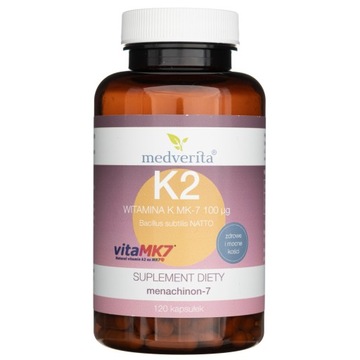 Bacillus subtillis NATTO Witamina K2 MK7 120kaps