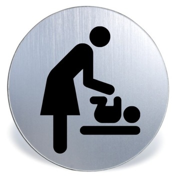 TABLICZKA Grawerowana Piktogram - Przewijak Srebrna
