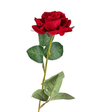 Róża welwetowa gałązka czerwona sztuczna