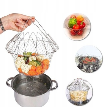 СТАЛЬНАЯ КОРЗИНА ДЛЯ ГОТОВКИ И ЖАРКИ 12 В 1