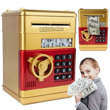 SEJF SKARBONKA DLA DZIECI NA BANKNOTY MONETY OTWIERANY NA PIN ELEKTRONICZNA
