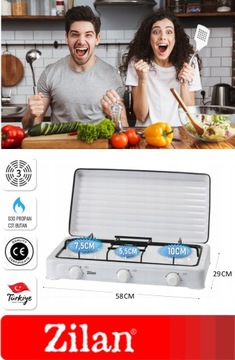 ПОРТАТИВНАЯ ГАЗОВАЯ ПЛИТА С 3 КОНФОРКАМИ + ШЛАНГ-РЕДУКТОР