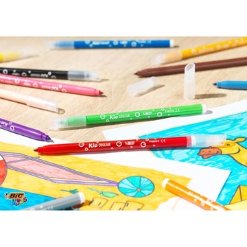 BIC KIDS KID COULEUR МАРКЕРЫ, МАРКЕРЫ, МОЮЩИЕСЯ МАРКЕРЫ НА ВОДНОЙ ОСНОВЕ ДЛЯ ДЕТЕЙ x24