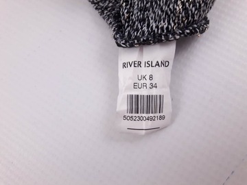 RIVER ISLAND błyszczący SWETER TUNIKA _ 34 XS