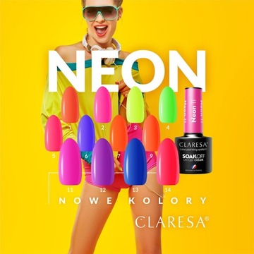 CLARESA NEON 13 LAKIER HYBRYDOWY UV/LED NEONOWY CHABROWY NIEBIESKI