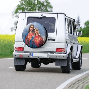 Sacred Immaculate Hearts Tire Cover 4WD 4x4 RV Cat