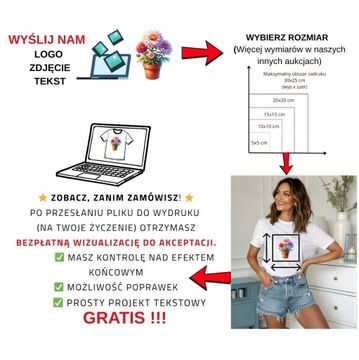 NAPRASOWANKA LOGO FIRMOWE KOSZULKI NA ODZIEŻ NAPIS LOGO DO 15 cm