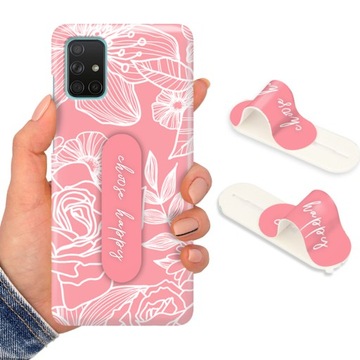 Etui + Uchwyt do SAMSUNG A71 Kwiaty Flower Wzory