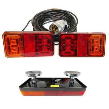 Gotowy ZESTAW LAMP przyczepy LED MAGNES 7m 060M7