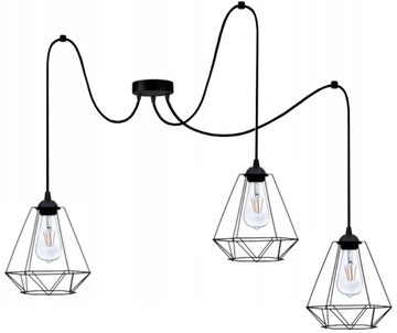 LAMPA WISZĄCA SUFITOWA ŻYRANDOL PAJĄK EDISON LOFT