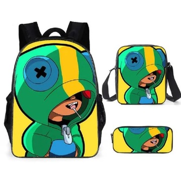 3 szt. Brawl Stars ZESTAW SZKOLNY PLECAK TORBA PIÓRNIK