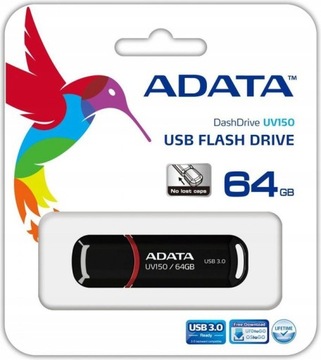 БЫСТРЫЙ Флеш-накопитель ADATA 64 ГБ UV150 USB 3.0 90 Мбит/с