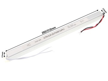 БЛОК ПИТАНИЯ СВЕТОДИОДОВ 12В 60ВТ 5А для МОНО RGB УЛЬТРАТОНКИХ УЗКИХ полосок