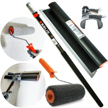 SOLID SZAPCHLA NÓŻ LIZAK DO GŁADZI 65cm KIJ TELESKOPOWY ADAPTER WAŁEK PACA