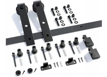 SYSTEM DRZWI PRZESUWNYCH BARN DOOR LOFT + PROWADNICE ROLKI ZESTAW 2m