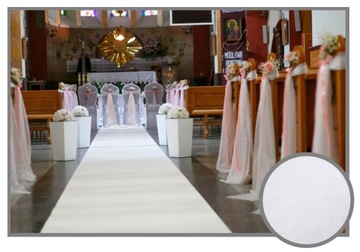 Wykładzina dywan chodnik na ślub biała szer.1m