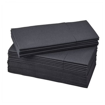 IKEA MOTTAGA SERWETKI CZARNE 38x38 CM 25 SZT.