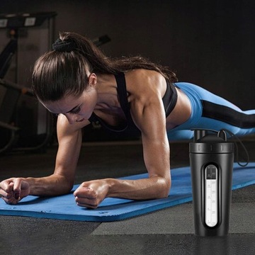 БУТЫЛКА ДЛЯ ПИТЬЯ БЕЛКОВЫЙ ШЕЙКЕР СТАЛЬ