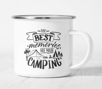 Kubek metalowy, emaliowany - 360 ml - Camping - KCM2