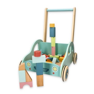 ДЕРЕВЯННАЯ ПЕРЕНОСКА-ТОЛКАЧКА LELIN С БЛОКАМИ