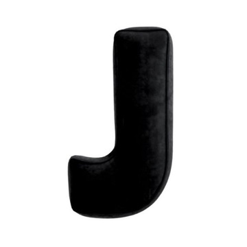 Бархатная подушка буква J, 40см, БОЛЬШАЯ, черная