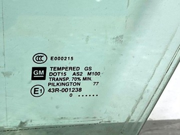43R001238 SKLO (OKNO) LEVÝCH PŘEDNÍCH DVEŘE EV 150 111 2012 OPEL AMPERA