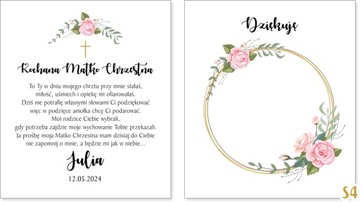 Podziękowanie chrzestnych dziadków chrzest aniołek