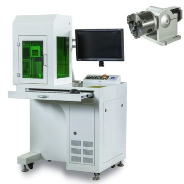 Grawerka laserowa Fiber Maszyna do grawerowania 30W + Grawerowanie obrotowe
