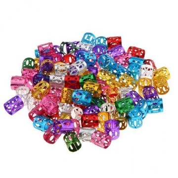 4x150x Hair Extensions Beads Dreadlocks Tube 4 Pcs