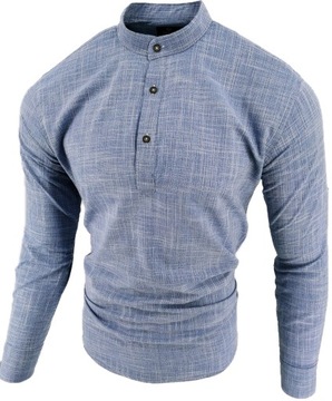 РУБАШКА МУЖСКАЯ, СИНЯЯ, 3 ПУГОВИНЫ, XL