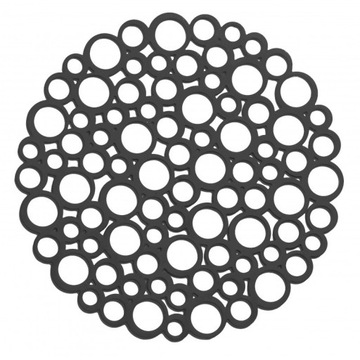 Круглый черный коврик под раковину