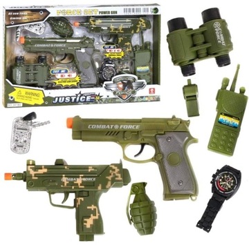 PISTOLET + KARABIN UZI NA BATERIE ŚWIATŁO DŹWIĘK