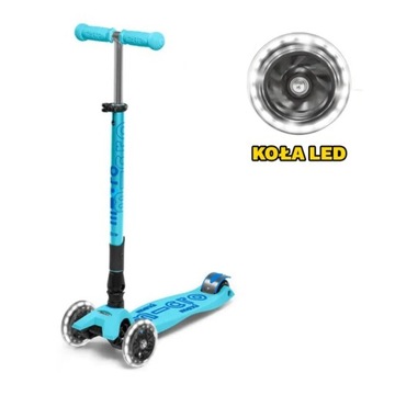 HULAJNOGA MAXI MICRO DELUXE LED BRIGHT BLUE FOLDABLE SKŁADANA MMD092