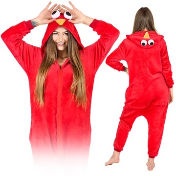 ONESIE PRZEBRANIE NIEBIESKI ELMO JEDNOCZĘŚCIOWA PIŻAMA KIGURUMI DRES S