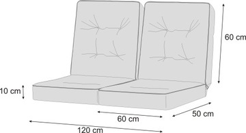Poduszka na Leżak Huśtawkę Ławkę ogrodową 60 cm