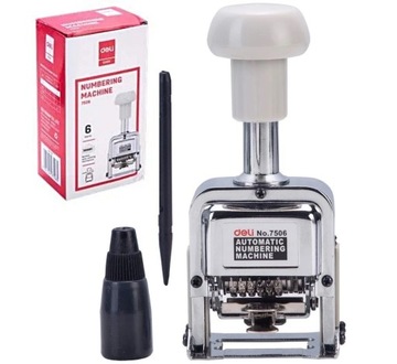 Numerator metalowy automatyczny DELI 7506 6 Cyfr