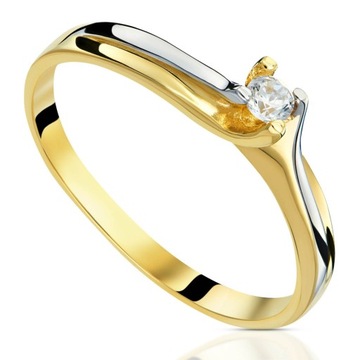 ЗОЛОТОЕ КОЛЬЦО 585 БРИЛЛИАНТОВ С БРИЛЛИАНТОМ 0,06 карата 24 часа