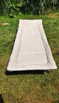 Łóżko polowe , leżak ATORPOK 190 cm x 65 cm beże i brązy
