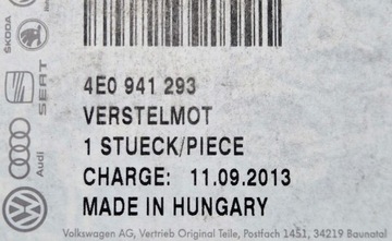 AUDI A6 A8 SKODA SUPERB MOTOREK REGULACE ZÁSAH SVĚTLOMET 4E0941293