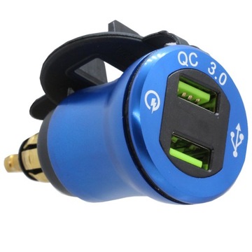 ŁADOWARKA USB GNIAZDO DIN TIR WOLTOMIERZ 2x USB QC