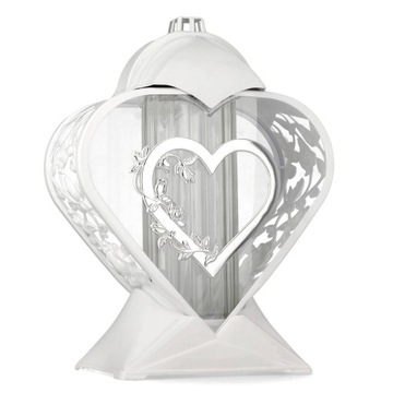 Znicz Serce I AP 3 biało srebrny 32cm