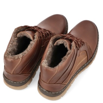 ЗИМНИЕ БОТИНКИ POLISH УТЕПЛЕННЫЕ КОЖАНЫЕ 171 CBR R 46