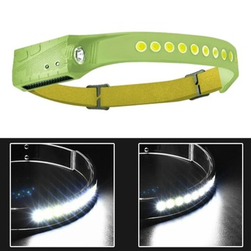 Reflektor zewnętrzny COB Latarka czołowa zielona 600mAh