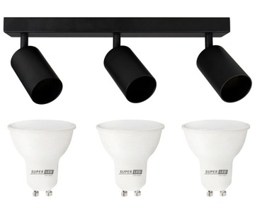 Lampa sufitowa szyna spot oprawa + 3x LED GU10 6W
