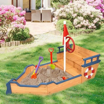 ПЕСОЧНИЦА ПИРАТСКИЙ КОРАБЛЬ ДЛЯ ДЕТЕЙ, ИГРАЮЩИХ В ПЕСКЕ