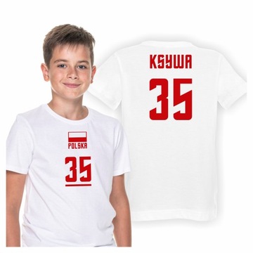 KOSZULKA DZIECIĘCA POLSKA REPREZENTACJA SIATKÓWKA KSYWA NUMER TSHIRT VOLLEY