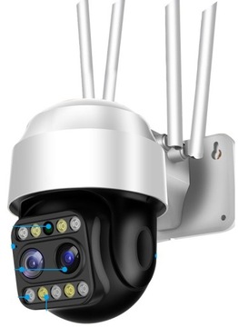 Kamera Dwa Obiektywy Obrotowa Zewnętrzna WiFI Z Dwoma Obiektywami IP Zoom