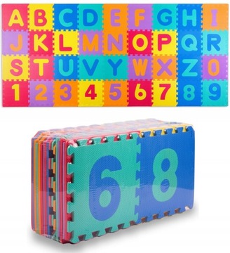 БОЛЬШОЙ ОБРАЗОВАТЕЛЬНЫЙ КОВРИК ИЗ ПЕНЫ EVA PUZZLE БУКВЫ 30х30 см 36 шт. РИКОКИДС